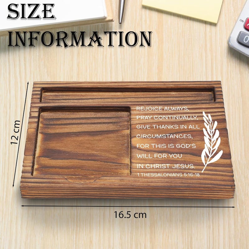 YODOCAMP Christian Desk Organizer, Bible Verse Sticky Note Holder, 1 Thessalonians 5:16-18 Rejoice Always, Religious Gifts for Christians, Pastors, Church Leaders, Believers TZP105 - Image 4